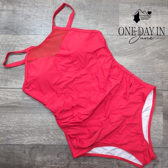 Suuksess High Neck Mesh One Piece Swimsuit Size M - Picture 3 of 6